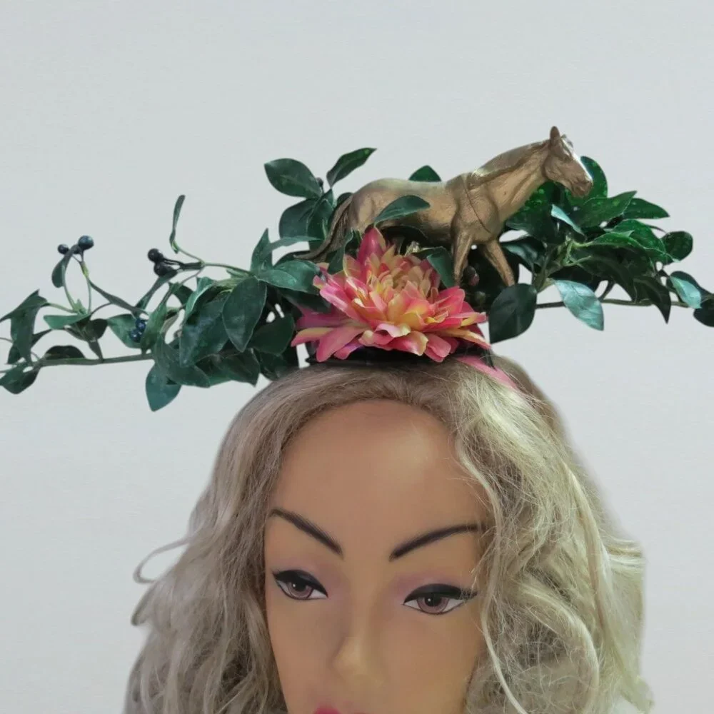 Wild Fun Kentucky Derby Headband Hat, Horse, Floral,  Equine Hat - Picture 2 of 8